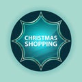 Christmas Shopping magical glassy sunburst blue button sky blue background