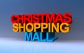 christmas shopping mall on blue Royalty Free Stock Photo