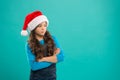 Christmas shopping. New year party. Santa claus kid. Happy winter holidays. Small girl. Present for Xmas. Childhood Royalty Free Stock Photo