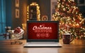 Christmas shopping online at home Royalty Free Stock Photo