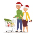 Christmas shopping people vector