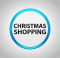 Christmas Shopping Round Blue Push Button Royalty Free Stock Photo