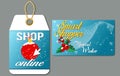 Christmas shopping.Smart shopper card and label online shopping