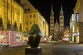 Christmas shopping street-Nuremberg,Germany-night Royalty Free Stock Photo