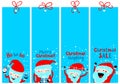 Christmas shopping tags with Santa Claus. Winter labels.