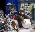 Christmas show of plush mechanical toys at Kaufhof store in Mari Royalty Free Stock Photo
