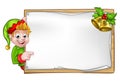 Christmas Sign Santa Helper Elf Royalty Free Stock Photo