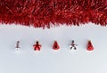 Christmas silver and red toys Royalty Free Stock Photo