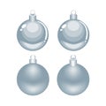 Christmas silver vector cartoon and mesh ornaments