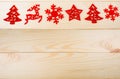 Christmas simbols on wood Royalty Free Stock Photo