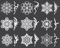 Christmas six-pointed snowflakes. Cutting instruction. For decor.