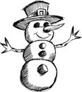 Christmas sketchy Snowman Vector