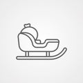 Christmas sled vector icon sign symbol Royalty Free Stock Photo