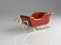 Christmas sliegh,3d render Royalty Free Stock Photo