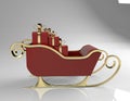 Christmas sliegh,sled with gifts,3d render Royalty Free Stock Photo