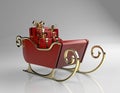 Christmas sliegh,sled with gifts,3d render Royalty Free Stock Photo