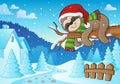 Christmas sloth theme image 3 Royalty Free Stock Photo