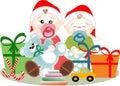 Christmas of small brothers Royalty Free Stock Photo