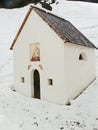 Christmas card: chapel in snow- Italy Royalty Free Stock Photo