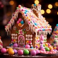 Christmas small decorated house generated by AI tool