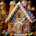 Christmas small decorated house generated by AI tool
