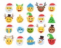 Christmas smile faces vector set