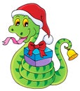Christmas snake theme image Royalty Free Stock Photo