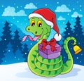 Christmas snake theme image Royalty Free Stock Photo