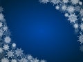 Christmas snow background frame with snowflakes blue Royalty Free Stock Photo