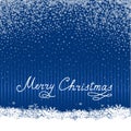 Christmas snow background with handwritten greeting lettering ME