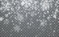 Christmas snow. Falling snowflakes on dark background. Snowfall. Vector illustration Royalty Free Stock Photo