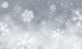 Christmas snow. Falling snowflakes on dark background. Snowfall. Vector illustration Royalty Free Stock Photo