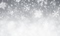 Christmas snow. Falling snowflakes on dark background. Snowfall. Vector illustration Royalty Free Stock Photo