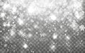 Christmas snow. Falling snowflakes on dark background. Snowflake transparent decoration effect. Xmas snow flake pattern. Magic Royalty Free Stock Photo