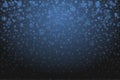 Christmas snow. Falling snowflakes on deep blue background. Snow