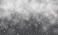 Christmas snow. Falling snowflakes on transparent background. Snowfall. Vector illustration Royalty Free Stock Photo