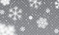 Christmas snow. Falling snowflakes on transparent background. Snowfall. Vector illustration Royalty Free Stock Photo