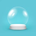 Christmas Snow Globe Blue Background Royalty Free Stock Photo