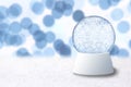 Christmas Snow Globe With Blue Holiday Background Royalty Free Stock Photo