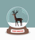 Christmas snow globe with deer