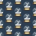 Christmas snow globe with deer seamless pattern Royalty Free Stock Photo