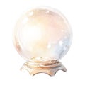 Christmas snow globe. Empty winter glass crystal ball Royalty Free Stock Photo