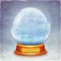 Christmas snow globe on grunge background Royalty Free Stock Photo