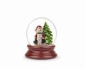 Christmas snow globe isolated on white. Can be used as a Christmas or a New Year gift or symbol. Christmas and New Year designChri