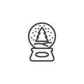 Christmas Snow Globe line icon. Royalty Free Stock Photo