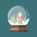 Christmas snow globe with Santa Claus inside Royalty Free Stock Photo