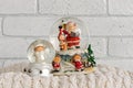 Christmas snow globe with santa claus inside Royalty Free Stock Photo