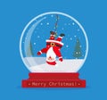 Christmas snow globe with santa claus inside. Merry Christmas. Celebrating new year and christmas. Vector illustration in flat Royalty Free Stock Photo