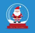 Christmas snow globe with santa claus inside. Merry Christmas. Celebrating new year and christmas. Vector illustration in flat Royalty Free Stock Photo