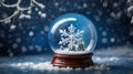 Christmas Snow globe Snowflake close-up Royalty Free Stock Photo